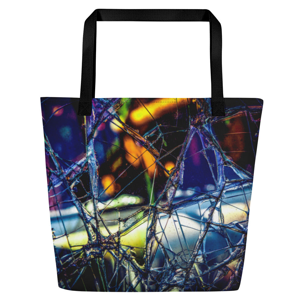 Broken Glass All-Over Print Large Tote Bag