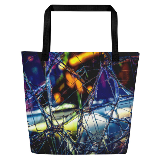 Broken Glass All-Over Print Large Tote Bag