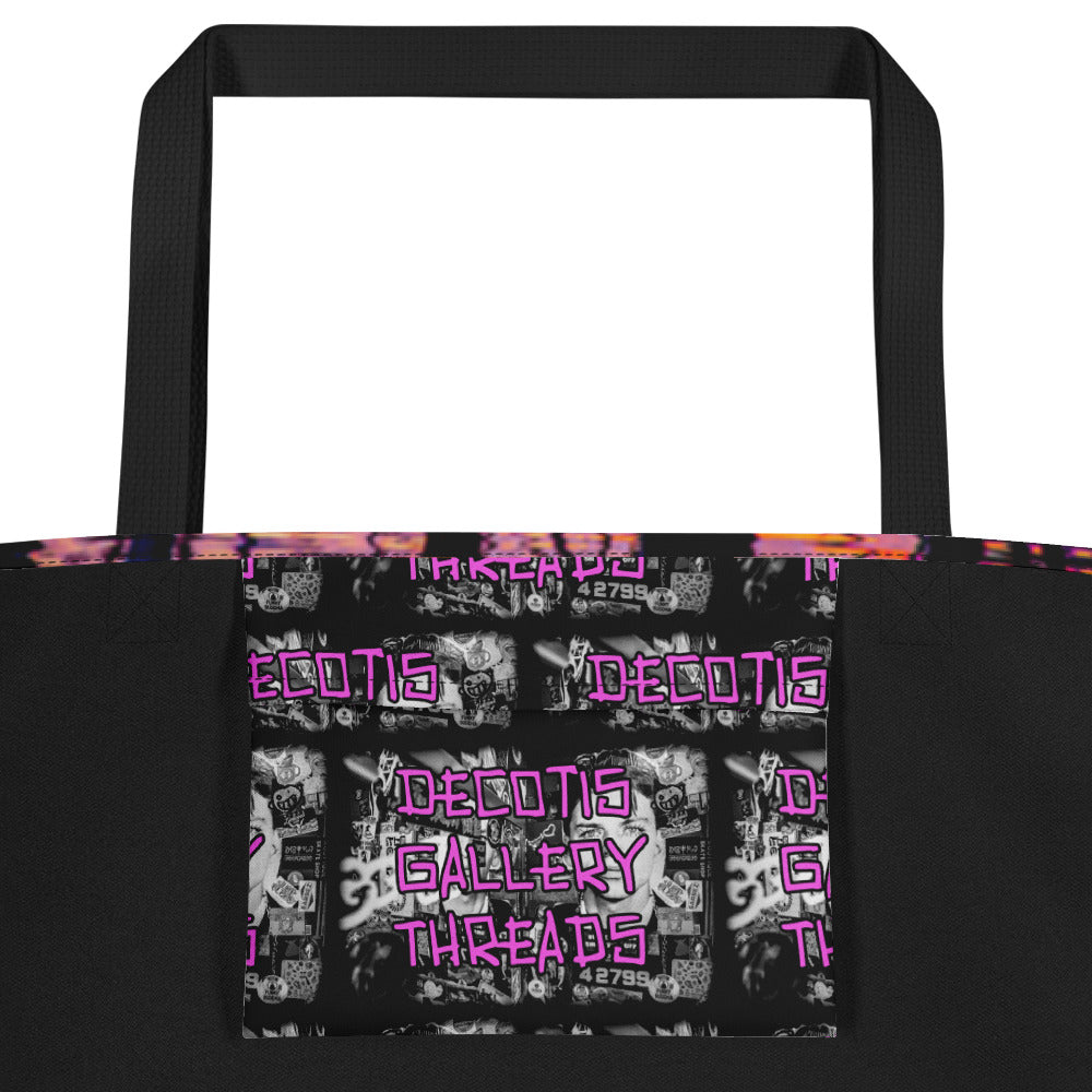 Boat Mast Reflections All-Over Print Large Tote Bag